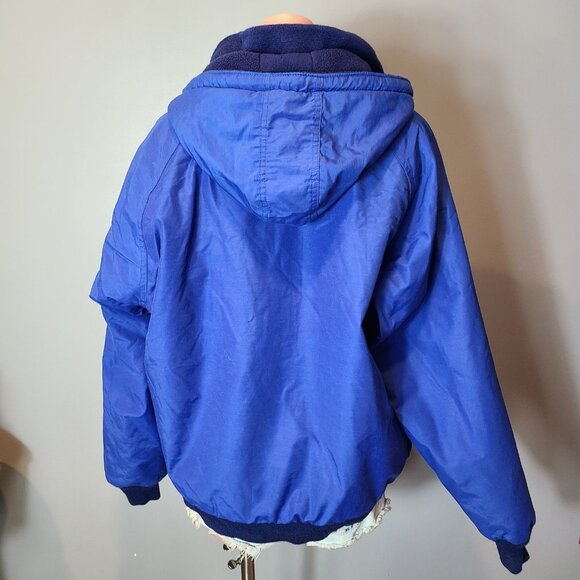 VINTAGE Lands End Jacket Mens Large Unisex Blue 1/4 Zip Pullover Hooded 90s - Picture 7 of 10